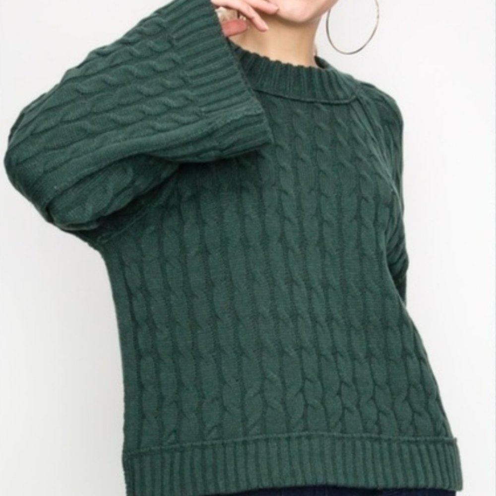 CHIC DOLLZ Forest Green Knit Sweater - Picture 5 of 5